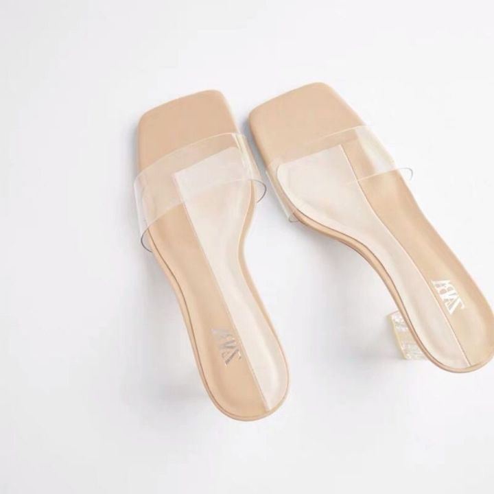 Muller Ladies' Fashionable Transparent Glass Heels