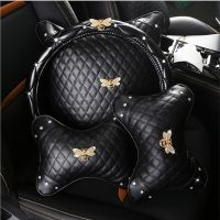 Little Bee Series Car Interior Headrest Waist Pillow Metal Bee Car Neckpillow Cushion Car Interior Supplies