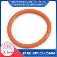 โอริง CS 3.1 มม. ID 19.8 มม. OD 26 มม. วัสดุพร้อมซิลิโคน VMQ NBR FKM EPDM ORing Seal Gaske-Lusjeh