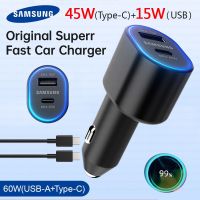 [KOLT Digital] 60W Samsung ของแท้ Type C USB ที่ชาร์จที่ชาร์จแบตในรถ PD 45W Carregador สำหรับ Galaxy S22 Ultra S21 Note 20 Tab S7 Xiaomi S8