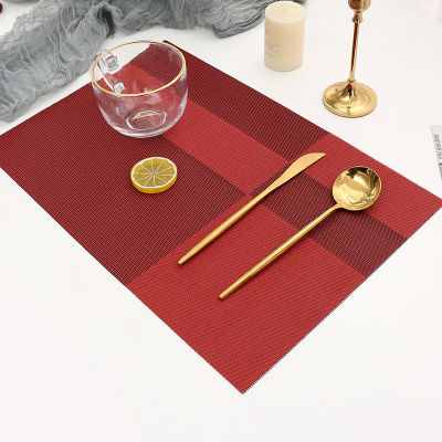 1Pc 45x30cm Table Mat Rectangular PVC Non-Slip Bowl Plate Cup Pad Braided Heat Insulation Placemat Kitchen Accessories