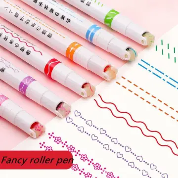 6 Colors Curve Highlighter Pens Dual Tip Pastel Markers For Girl Drawing  Decoration Cute Stationery Kawaii Highlihter Notetaking