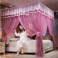 【LZ】✌  Luxury Princess Canopy Bed Curtains 3 Side Openings HomeBed Curtain Netting Mosquito Net Bedding No Bracket