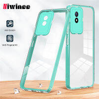 NIWINEE สีลูกอมซิลิโคนใสเคสโทรศัพท์ Y02A,สำหรับ VIVO Y02/เลนส์ป้องกันการตกหนารวมทุกอย่างถอดออกได้แฟชั่นสไตล์ใหม่