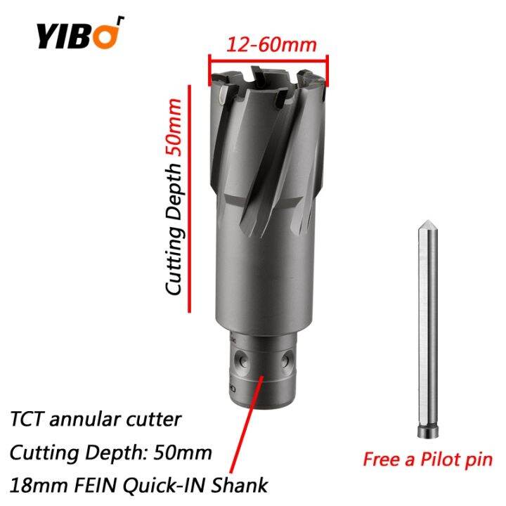 22x50mm Hard Alloy Hollow Metal Hole Saw Drill Bit Diameter 12