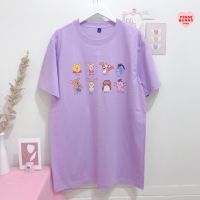 เสื้อยืดคอกลมขายดี Winnie the pooh purple+white | เสื้อยืดcotton100% | pimmibunny.shop S-5XL