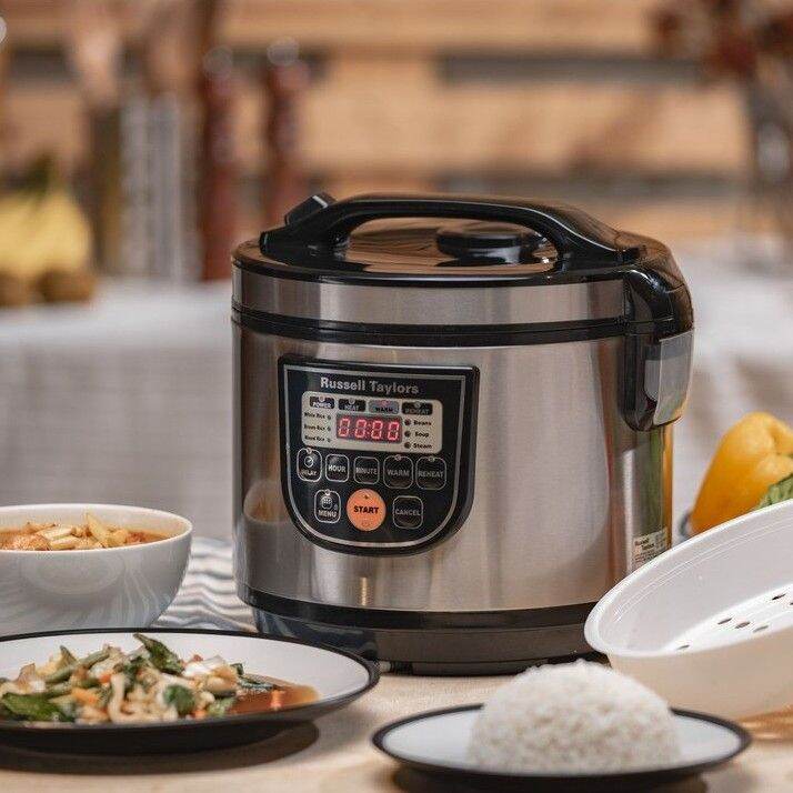 Russell Taylors Fuzzy Logic Smart Rice Cooker Steam Rack Included (1.8L