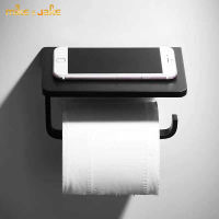 Bathroom black paper holder space aluminum toilet paper shelf matte black ho paper rack black bathroom accessory