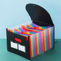 New A4 Multi-layer Folder PP 24 Compartment Three Side Seal Rope Clamshell Organ Bag Office Files Pp File Bag