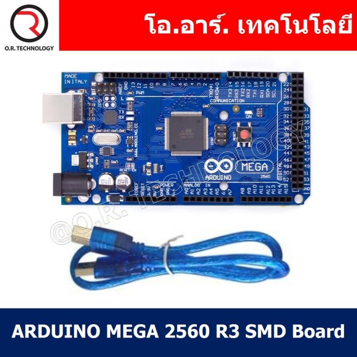 (1ชิ้น) AA004 บอร์ดอาร์ดูโน่ MEGA 2560 R3 SMD พร้อมสาย USB (Arduino MEGA 2560 R3 SMD Board with USB cable)