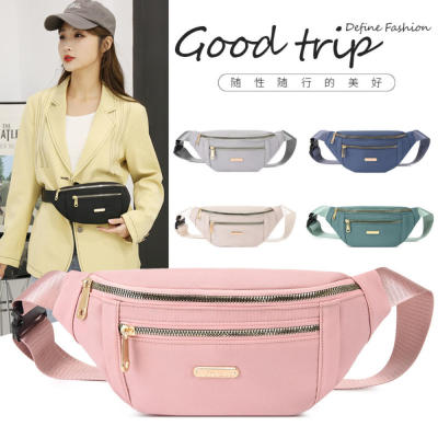 New Luxury Waist Pack Oxford Fanny Pack Female Male Belt Bag Solid Color Waterproof Phone Bag Crossbody Chest Bags for Women Running Belt