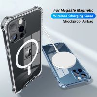 Original Clear Magnetic Phone Case For Magsafe Apple iPhone 14 13 12 11 Pro Max Shockproof Cover Wireless Charging Accessories