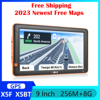 XGODY 2023 ใหม่ล่าสุดฟรีแผนที่ X5 9 นิ้วรถบรรทุกรถยนต์นำทาง GPS แบบพกพา Navigator หน้าจอสัมผัส 256G RAM + 8G ROM พร้อม Bluetooth (อุปกรณ์เสริม) จัดส่งฟรี