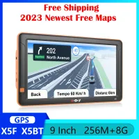 XGODY 2022 ล่าสุดเอเชียตะวันออกเฉียงใต้แผนที่ฟรี X5 9 นิ้วรถบรรทุกรถนำทาง GPS Navigator แบบพกพา 256G RAM + 8G ROM พร้อม Bluetooth ในสต็อกจัดส่งฟรี