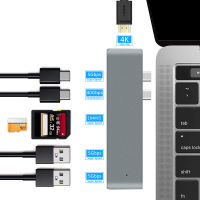 USB 3.1 Type-C Hub เป็นอะแดปเตอร์ที่รองรับ HDMI 4K Thunderbolt 3 USB C Hub พร้อม Usb3.0 TF SD Reader สล็อต PD สำหรับ Air Pro M1