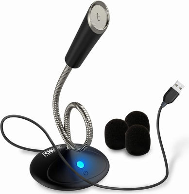 Zekpro USB Computer Podcast Microphone for Desktop &amp; Laptop with Mute Button - Streaming/Gaming Plug and Play Recording, Mute Button Mic with LED Compatible with Zoom Skype YouTube Windows PC/MAC