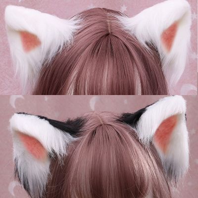 Lolita Cosplay Cat Ears Headband Anime Dance Party Costume Wolf Fox Ear Plush Hairband Girls Kawaii Props Hair Accessories