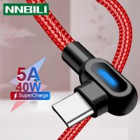 [HOT RUXMMMLHJ 566] ไมโคร USB 90องศาชนิด C 0.25M 1M 2M ชาร์จเร็ว LED สายสำหรับซัมซุง Xiaomi Huawei สายเคเบิ้ลแอนดรอยด์ USB Type C