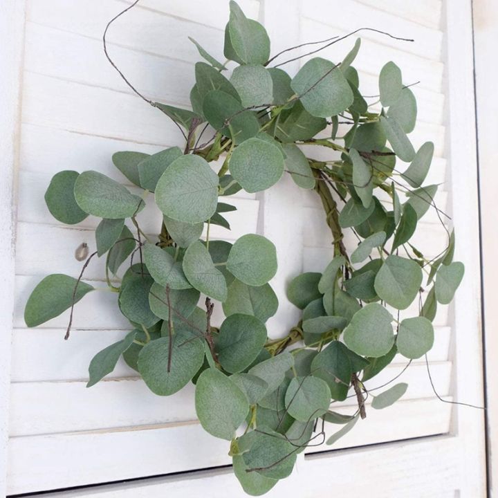 idyllic-eucalyptus-leaves-wreath-metal-polyester-fabric-paper-round-green-wreath-14-inches-for-the-front-door-decor