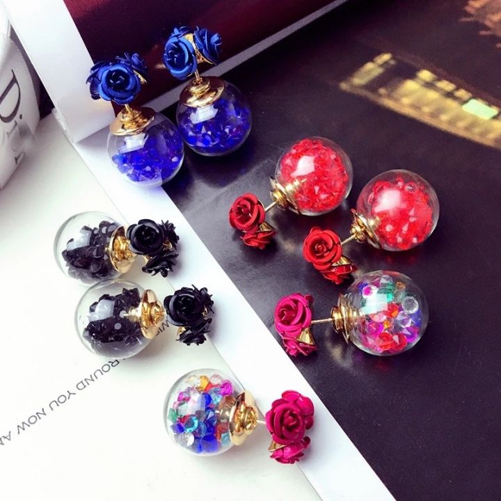 glass-flowers-crystal-stud-earring-double-glass-double-earrings-rose-1pair-aliexpress