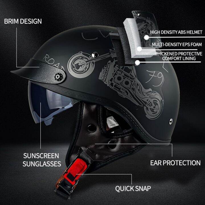 Vintage Leather Fighter Pilot Helmet Vintage Leather Open Face - Main Image