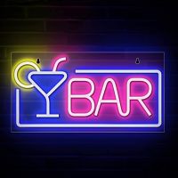 LED Neon Bar Glass Shape Sign Light Indoor Bedroom Wall Decorative Lamp Christmas Party Bar Decorative Light Neon Night Light Ceiling Lights