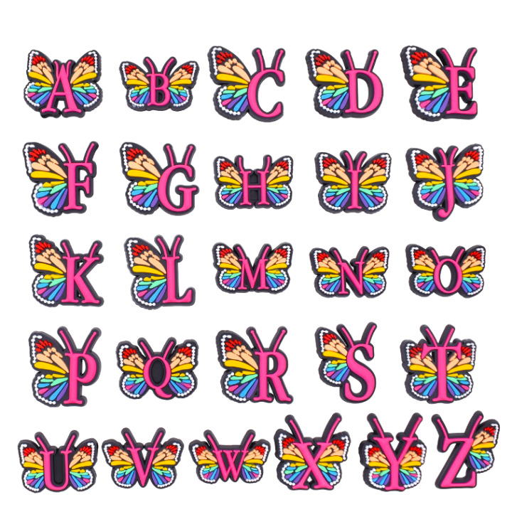 New Crocs Butterfly letter jibbitz pins Charms Letter A-Z #COD | Lazada PH