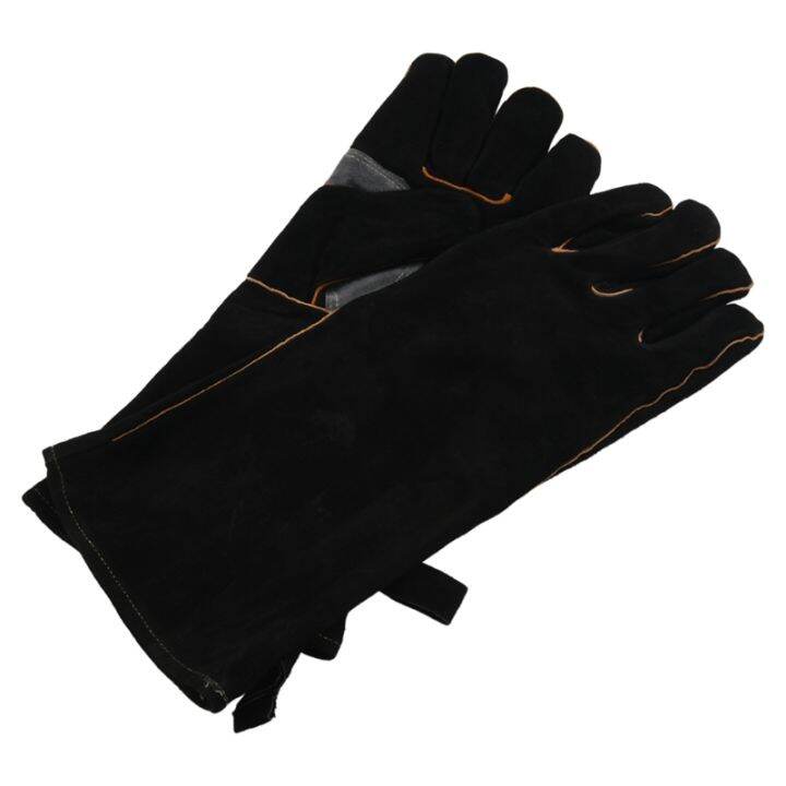 extreme-heat-amp-fire-resistant-gloves-leather-with-stitching-mitts-perfect-for-fireplace-stove-oven-grill-welding-bbq-mig-pot-holder-animal-handling-black