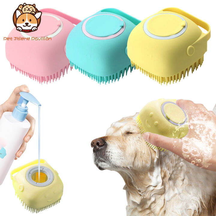 Pet Shower Brush Brush Shampoo Dispenser for Dog Hair Brush for Bath