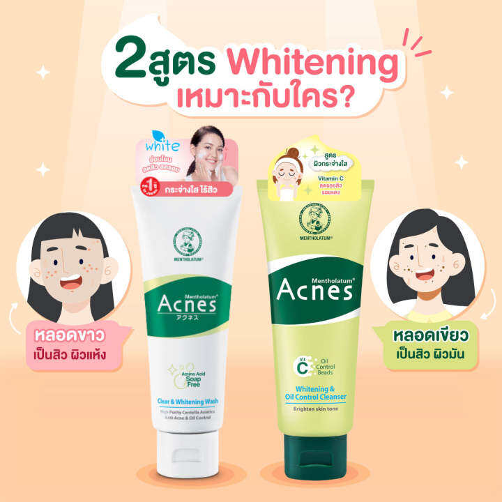 mentholatum-acnes-เมนโทลาทั่ม-โฟมล้างหน้า-แอคเน่-สูตรกระจ่างใส-หน้าใสไร้สิว-สะอาดล้ำลึก-ขจัดสิวเสี้ยน-คุมมัน-50-100-g