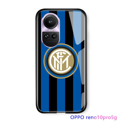 Serpens เคสสำหรับ OPPO Reno10 Pro 5G สุดหรูฟุตบอลลีกคลับเคสโทรศัพท์สำหรับเด็กชายป้ายโลโก้เคสกระจกเทมเปอร์ป้องกันด้านหลังกันกระแทก