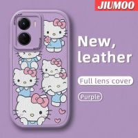 เคส JIUMOO สำหรับ VIVO Y16 Y35 5G Y56 5G เคสการ์ตูนน่ารักลายเฮลโลคิตตี้ดีไซน์ใหม่เคสใส่โทรศัพท์หนังซิลิโคนนิ่มเคสมือถือกันกระแทกป้องกันการตกพร้อมเคสป้องกันกล้องเลนส์คลุมทั้งหมด