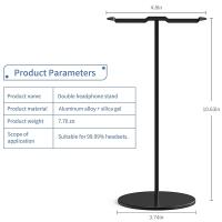 【Undine earphone】ขาตั้งหูฟังอลูมิเนียมคู่สำหรับโต๊ะ PC Gaming Headsets Holder หูฟัง Stand Hanger Desk DisplayDual Balance