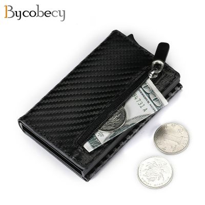 （Layor wallet）  Bycobecy 2022ใหม่ RFID สมาร์ทกระเป๋าสตางค์ผู้ถือบัตรเครดิตกล่องโลหะบางบางกระเป๋าสตางค์ผู้ชาย Pop Up กระเป๋าสตางค์ที่เรียบง่ายกระเป๋าเงินเหรียญขนาดเล็ก