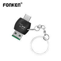 FONKEN 2 In 1 USB C TF เครื่องอ่านการ์ด Universal Type-C OTG มินิความเร็วสูง USB 2.0อะแดปเตอร์สำหรับแล็ปท็อป PC โทรศัพท์มือถือการ์ดหน่วยความจำโทรศัพท์เครื่องอ่านการ์ดสนับสนุนอุปกรณ์หลาย