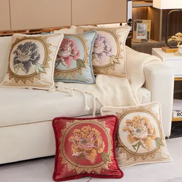 Luxury Cushion Cover Pillow Case European Embroidery Cushions Sofa