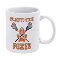 【❖New Hot❖】 shi17474030360603 Palmetto State Foxes Exy Crest ถ้วยสีขาวถ้วยกาแฟชานมตลกเซรามิก11ออนซ์แท่งกีฬา Exy แท่ง Exy