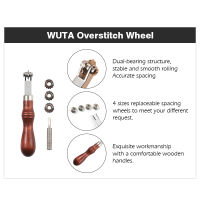 WUTA High Quality Leather Paper Overstitch Wheel With 4 Wheels Line Marking Wheel Gear Roulette Sewing Spacer Leather Craft Tool