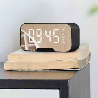 Wireless Bluetooth-compatible Speaker Small Mini Alarm Clock Portable Cannon Stereo Music Vehicular Audio System 2 In 1 Radio