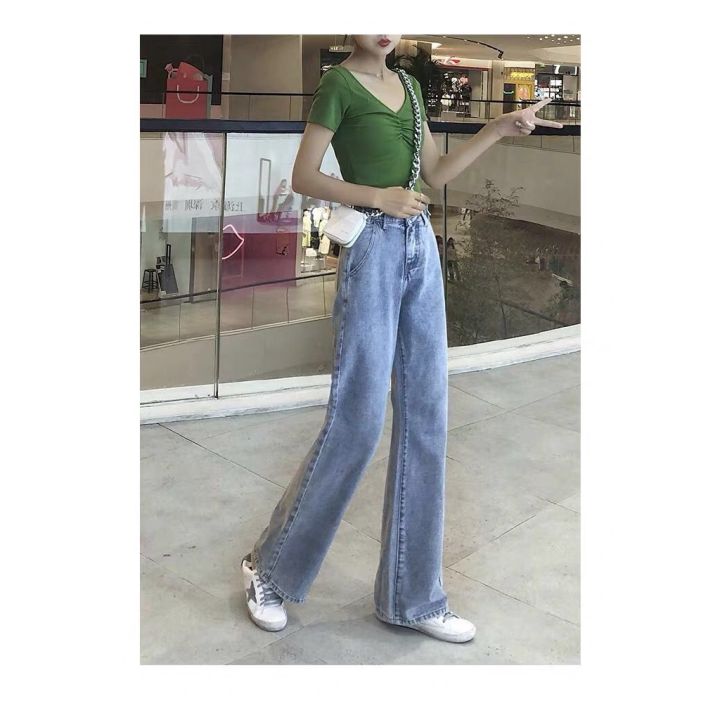 wide-leg-jeans-high-waist-slimmer-look-drape-women-soft-loose-large-size-straight-mopping