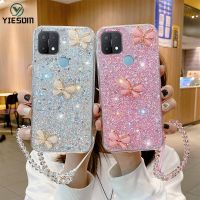 {Taoyitao case} Luxury Bling Glitter Lanyard Silicone Case For OPPO A54 A94 A74 A95 A92 A52 A33 A15 A16 A31 A9 A5 2020 A3S A5S A7 A12 Cover