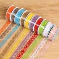 10pcs DIY Decorative Scrapbook Tapes Lace Tape Sticky Paper Craft Masking Tape Scrapbooking Card Adhesive Paper Book Decor