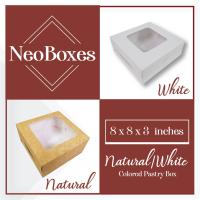 Neobox 【packing shop】 สีขาวและถุงกระดาษใส่ของธรรมชาติ20S 8X8X3 (1กล่อง)