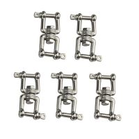 5PCS 304 Stainless Steel Double Jaw Jaw Swivel Shackle 4mm 5mm 6mm 8mm 10mm For Marine Boat Anchor Chain Stainless Swivel