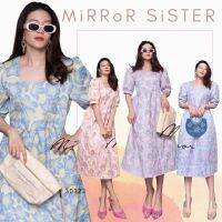 ?ป้าย Mirrorsister 30322.2 เดรสคอเหลี่ยม แขนตุ๊กตาน่ารัก ทรงหลวม ใส่เก๋ๆ จับขอบช่วงเอวเบาๆ ช่วงล่างเป็นกระโปรงทรงAบาน