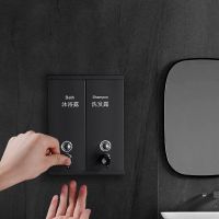 ✔ﺴ Stainless Steel Liquid Soap Dispenser Wall-mount Double Shower Gel Dispensers Black Soap Dispenser Bathroom Accessories