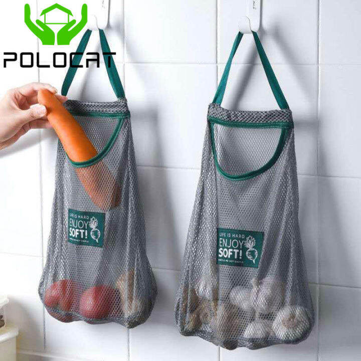 Polocat Portable Reusable Mesh Bag Kitchen Fruit Vegetable Storage Bag