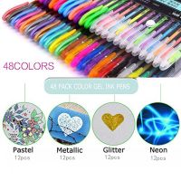 4836สีชุดปากกาเจลเติมเมทัลลิพาสเทลนีออน G Litter ร่างภาพวาดสีปากกาโรงเรียนเครื่องเขียนเครื่องหมายสำหรับของขวัญเด็ก