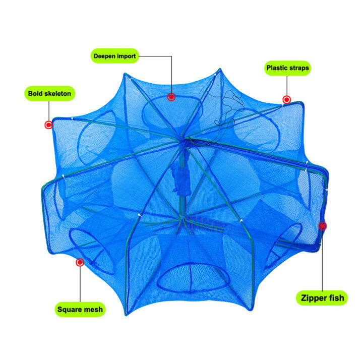 duanyou-ที่เปิดอัตโนมัติกับดักปลากับดักปลาพับได้แบบพกพาตาข่ายดักจับปลาได้มากขึ้นด้วยกับดักเหยื่อ6-8รูแปดเหลี่ยม-แปดเหลี่ยมที่ยุบได้เหมาะสำหรับ-essential-กุ้งก้ามกรามปู-minnow
