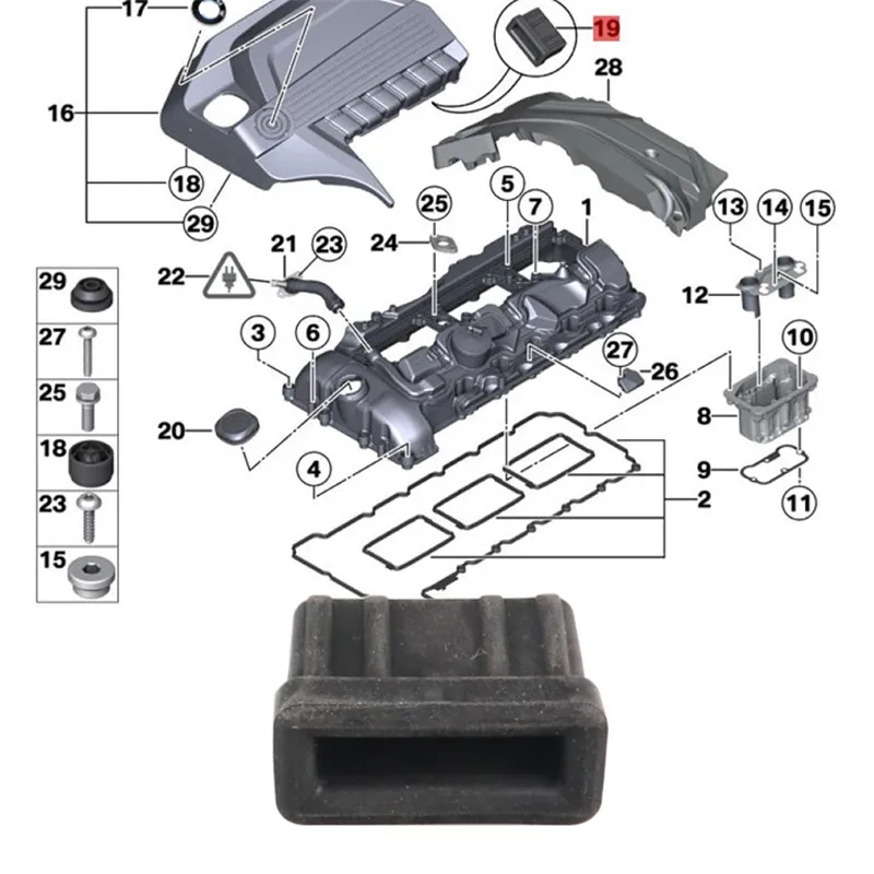 17111712911 Rubber Engine Upper Radiator Mounts for BMW E32 E38